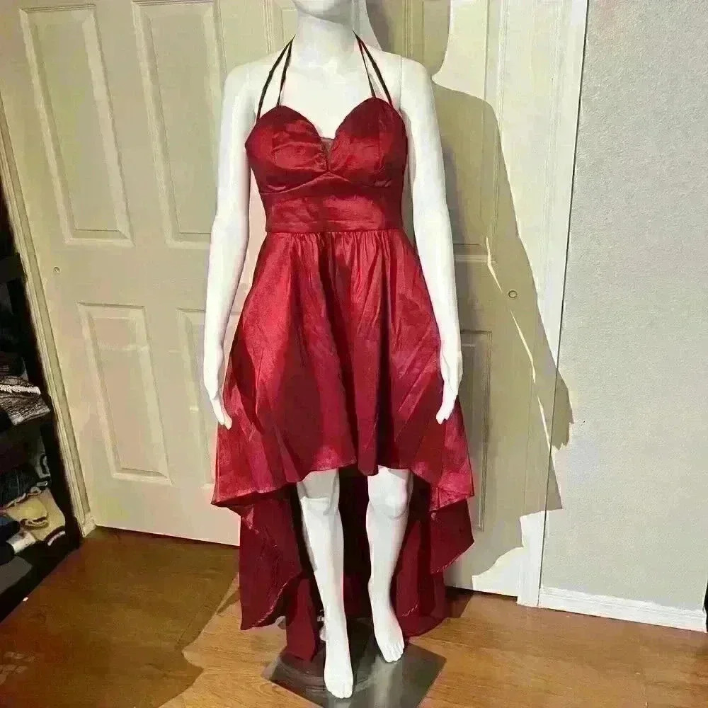 Y2K Vintage B. Smart Vampire Gothic Hi-Lo Cache Halter Evening Womens Size 13